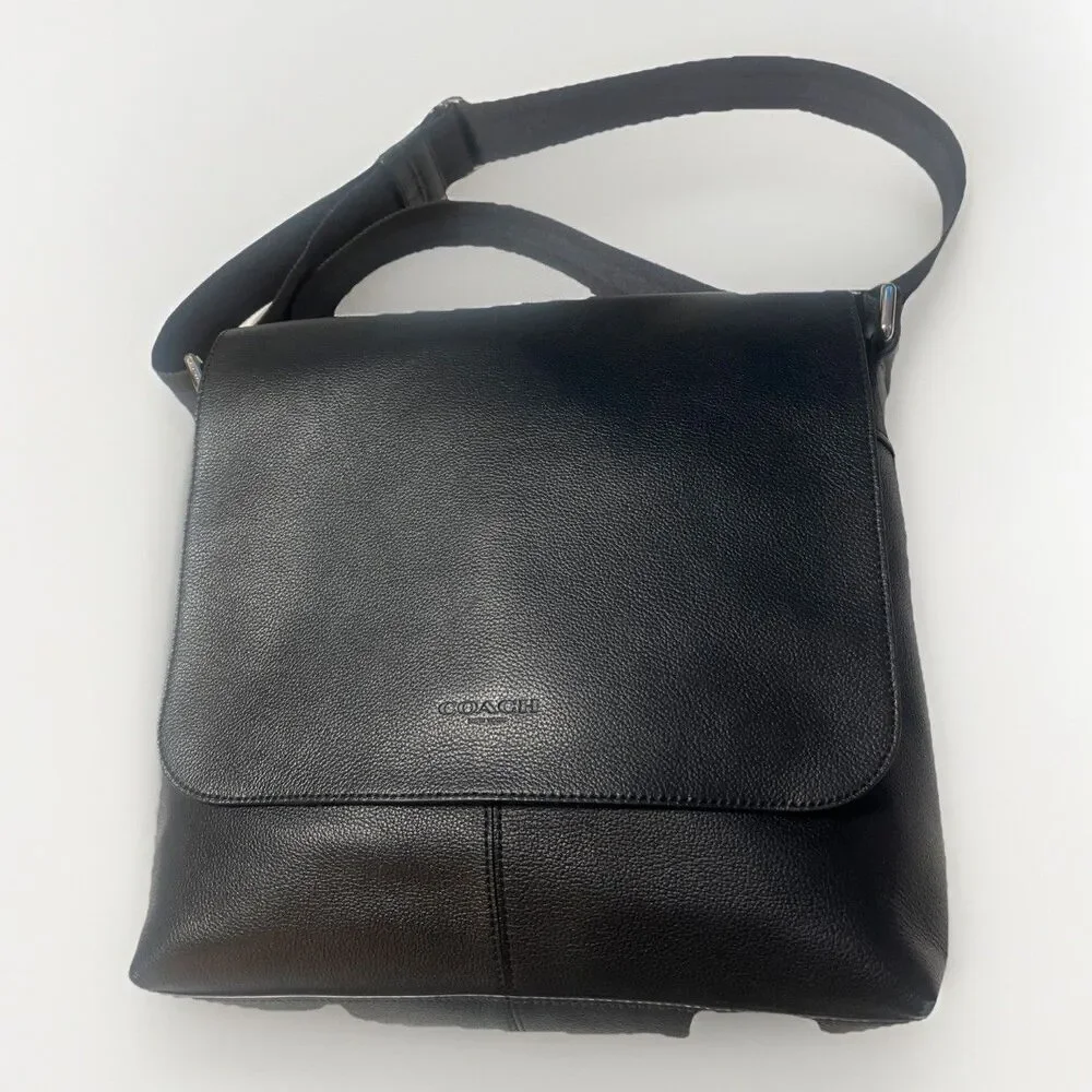 Coach Sullivan Messenger Black Pebbled Leather Crossbody Bag H1861 F29276